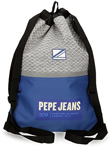 Pepe Jeans Darren Mochila Saco Con Cremallera Azul 33x44 cms Poliéster