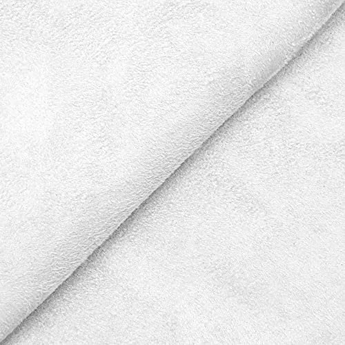 DESHOME Alessia 35 Meter - Stoff Meterware aus wasserabweisendem Mikrofaser, Stoffe für Sofa, Kissen, Möbelstücke, Stühle Beziehen Weiß