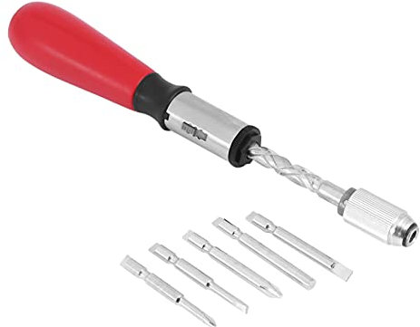 Herklotzn 260MM Spiral Screw Driver Hand Pressing Ratchet Screwdriver with Slotted and Screwdriver Bits
