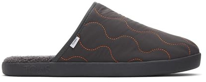 TOMS Harbor Cozy Herren-Hausschuhe, Pflastergrau, gesteppt, Baumwolle, Ripstop-Kunstfell, Grau, 44 EU