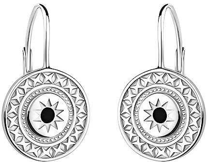 SOFIA MILANI - Damen Ohrringe 925 Silber - mit Zirkonia Steinen - Sonnen Sternen Kreis Ohrhänger - E2224
