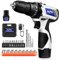 Portable Cordless Drill Driver 16.8V Mini Drill and Screwdriver with 2 x 1500 mAh Li-Ion Battery, Torque 45Nm, 2 Speed, LED Work Light, Carry Case with 23Pcs Accessory Kit