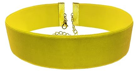 Oblique Unique® Halsband Halskette für Damen Mädchen Kette aus Samt Choker für JGA Junggesellinnenabschied Party (Gelb)