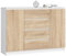 AKORD Commode K 140 cm 4 Tiroirs et 2 Portes pour Le Salon| Chambre | Bureau Salon Design Moderne Fonctionnel Panneau Stratifié | Couleur Blanc/Sonoma