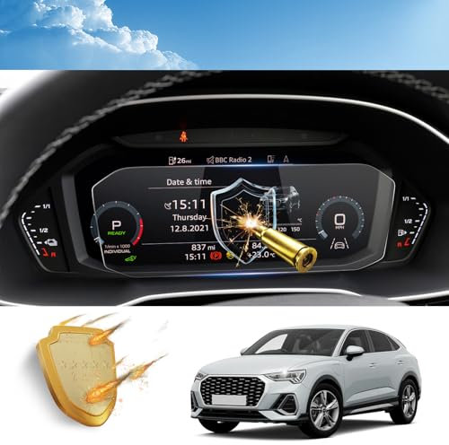 Coleya Pellicola Protettiva per Display Compatibile con Audi Q3 F3 2019-2023, Audi Q3 Pellicola Protettiva in Vetro Temperato, 9H Antigraffio Proteggi Schermo del Cruscotto (10,25 Pollici)