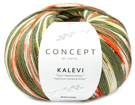 Katia Concept Kalevi Socks 4-Fach 203 - grün/rot/gelb