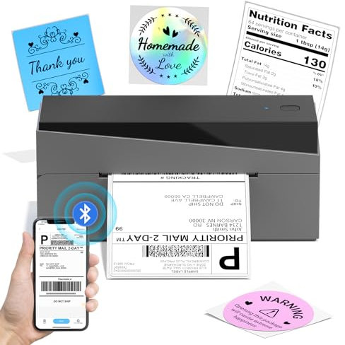 249BT Bluetooth Thermal Label Printer 4x6, Shipping and Postage Printer for Small Business, Compatible With Amazon, Ebay, Shopify, Royal Mail, DHL, FedEx