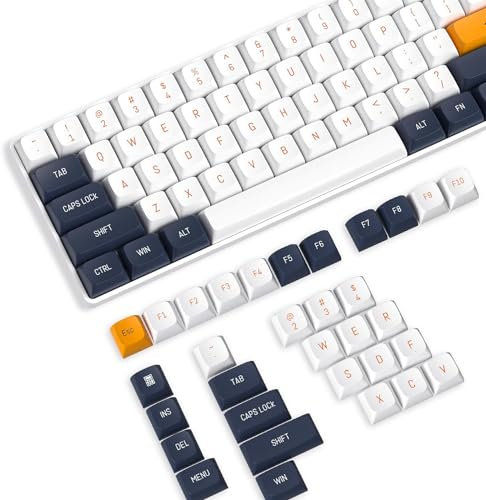 PBT OEM Keycaps Profile Double-Shot Full Keycap Set for ANSI Mechanical Keyboards.Spherical Top,Supports Cherry/Gateron/Kailh/Akko MX Switches.Keycaps Only,with Key Puller-Sky Blue(110 keys)