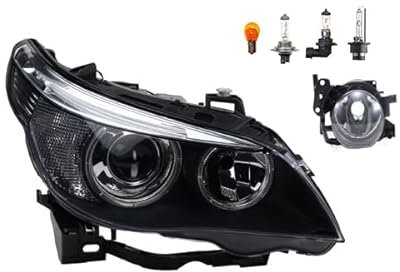 Johns, Scheinwerfer Xenon Front passend für BMW 5er E60 E61 01/2005-03/07 D1S H7 Rechts + Nebelscheinwerfer + Leuchtmittel