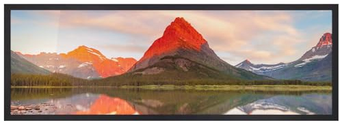 Giftgarden 12x36 Picture Frame Black, Textured Metal 36x12 Panorama Frame for Panoramic Landscape Photo Wall Display, Single