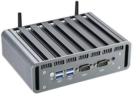 Sharevdi Fanless Mini PC, In-tel 12th Gen J6412 Quad-Core NUC Desktop Computer, DDR4 SSD HD/VGA/RJ45/COM RS232/WiFi/BT, Support 4G Module/SIM Slot for Industry/Business