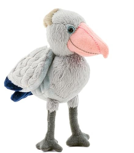 Tiny Heart Animal de Peluche de cigüeña picozapato Juguete de cigüeña picozapato Realista Animal Encantador Suaves de Felpa para niños y niñas Juguetes de Pájaro Gris 10”