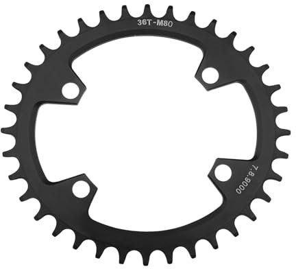 EMSea Schwarzes Ovales Fahrradkettenblatt 96 BCD 36T Fahrrad Schmales Breites Rundes Kettenblatt Einzelkettenblatt für Mountainbike-Kettenblatt