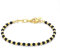 GAVU Kristall Armband Herren mit Matten Onyx und 18K Quadratischen Goldenen Perlen