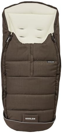 Gesslein Fußsack Igloo, Babyfußsack (mitwachsend & rutschsicher, geschützter Kopfbereich, pflegeleichter Fußsack Kinderwagen), mokka