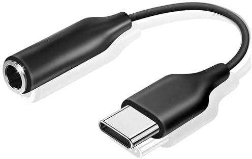 USB C Headphone Adapter - USB C to 3.5mm Jack Adapter for Type C Headphones - Compatible with Samsung Galaxy S22 S21 S20 Note20 A73 A53 A33, Huawei, Google Pixel and More, Black