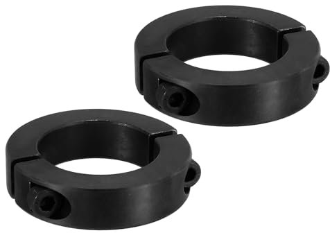 PATIKIL Geteilte Stellringe 50mm Langweilige 78mm OD 19mm Dicke, 2er Pack 45#Aluminiumlegierung Tiefenanschlagringe Klemm mit Gewindestift für die Maschinenbauindustrie, Schwarz