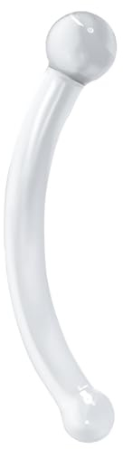 AMAZBEE Consolador Doble Cabeza Plug Anal Plug de Cristal Punto G Masturbador SM Juguete Sexual Bolas Anales Largas Vagina Masajeador de Próstata Para Hombres Mujeres Parejas (Glass)