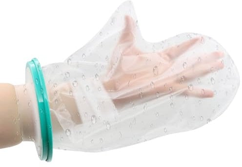 ZYKORT 33 cm Protezione Impermeabile Gesso Braccio, Copertura Gesso Braccio Riutilizzabile, Trasparente Protezione Gesso Braccio Adulto è Adatta per Mantenere Asciutte Ferite e Bende Sotto la Doccia