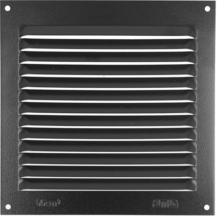 Amig - Grille Carrée en Aluminium | Grilles de Ventilation pour Sortie d'Air | Idéale pour Plafond de Cuisine et Salle de Bain | Dimensions 150 x 150 mm | Couleur Noire