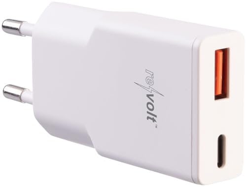 revolt Schnellladegerät: Ultrakompaktes USB-A/C-Netzteil, Power Delivery bis 30 Watt, 3 A, weiß (Ladegerät USB, Kleines Netzteil, iPhone Ladestation)