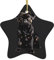 Niedlicher schwarzer Mops, Standardmaßstab, 2_00 x Druck, Keramik, hängende Dekoration, Stern, Ornamente, Weihnachtsbaum, Andenken, Geschenke