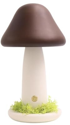 perfk Lampada a in legno, lampada da comodino, decorativa, creativa, moderna, estetica, ornamento da tavolo per scrivania, camera da letto, regalo di, Marrone Nuovo, L Warm Light