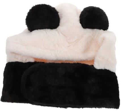 VALICLUD Pandamütze Mit Schal Aus Plüsch Für Winter Kuschelige Tiermütze Mit Ohrenschutzdesign Für Frauen Und Mädchen Geeignet Für Halloween Und Partys