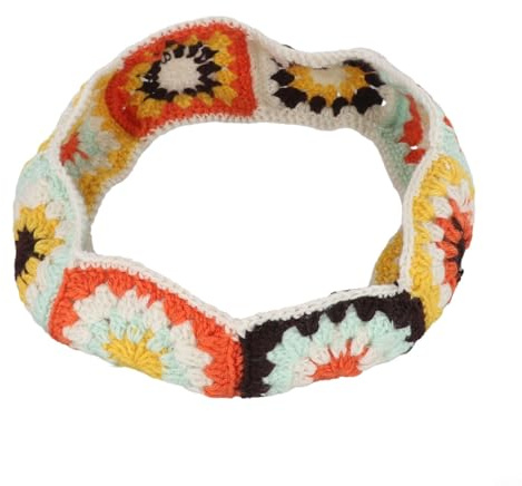 Niedliche gehäkelte Lenkradbezüge im Boho-Sonnenblumenmuster, Auto-Innenraum, Baumwollgarn, Material für 35,6–38,1 cm Lenkräder für Limousinen, SUVs, MPVs