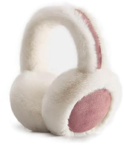 SEDEX Cache-oreilles pour femme, cache-oreilles pliable en fourrure douce pour fille, accessoire de ski pour temps froid, rose, taille unique