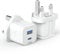 USB C Plug,2 Pack New iPhone Super Fast Charger Plug Quick Charge for iPhone 16 16Pro 15 14 13 12 11 Pro Max XS XR SE, iPad,Dual Port USB and Type C USBC Power Adapter Plug UK+USB Mains Wall Charger
