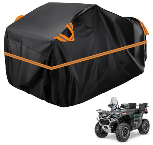 Housse Quad 210D Compatible avec CFmoto CFORCE 1000 Overland 2021-2026,bache Quad ATV,résistante Soleil,à la Pluie,à la Neige et à la poussière,Housse Quad Sac de Rangement (Black Orange)