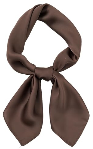 CHUNG Women's Scarf Satin bandanas Fashion Girls Scarves Wraps Emulation Silk Handbag retro 50s Hair Ribbons Handkerchief Necktie Square 70 * 70cm,Coffee