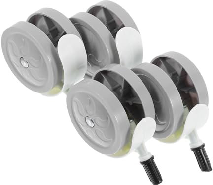 Vaguelly 4 Stück Lenkrollen: Kinderwagen-universalrolle Für Lauflernhilfe, Vorder- Und Hinterrad, Ersatzzubehör, Lauflernfüße, Zubehör, Hellgrau