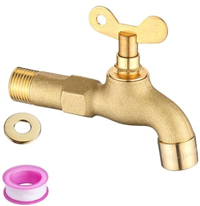 Frostsicherer, starker Outdoor-Wasserhahn mit abschließbaren Designs und Doppelauslass, nicht gefrierend, Wasserhahn für Garten, Wäsche, Autowäsche, verstärkter, abschließbarer Garten-Wasserhahn