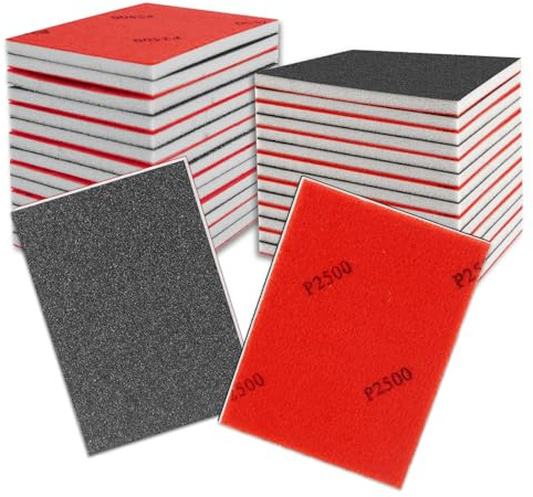 28 Pcs Sanding Sponge Set 120-4000 Grit Reusable 14 Different Specifications Sanding Pads Soft Foam Sand Block Wet Dry Sandpaper for Pipes Wood Furniture Drywall and Metal Polis