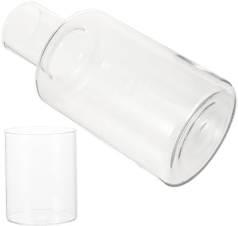 DIYEAH Carafe Verre Transparent avec Verre pour Chambre Capacité Importante pour Eau Fraîche Jus et Boissons à Table de Nuit Design Simple et Résistant Chaleur