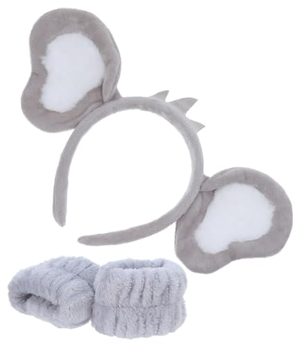 FUNNETOYU Koala Haarreif aus Weichem Plüsch Niedliche Ebene Ohren Stirnband für Erwachsene Vielseitig für Dschungel und Halloween Partys