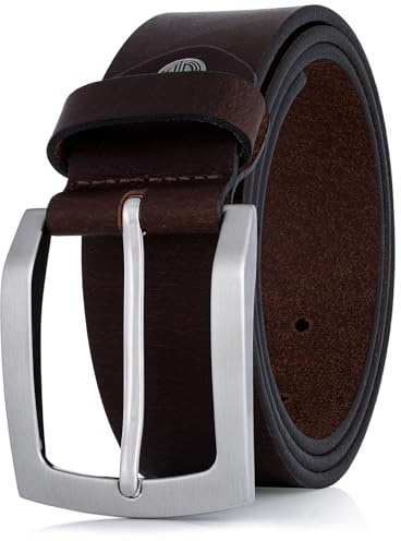 LINDENMANN Ledergürtel Herren, braun 40 mm Vollrindleder, klassisch und hochwertig verarbeitet, XL/XXL, in robuster XL-Ausführung