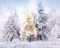 1art1 Weihnachten Poster Im Verschneiten Winterwald Plakat | Bild 50x40 cm