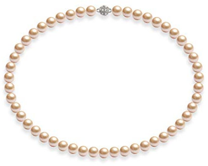 Schmuckwilli Collier de perle shell Tahiti/Mers collier Perles coquillage nacré les femme fermoir aimant rose 50cm dmk0009-50 (8mm)