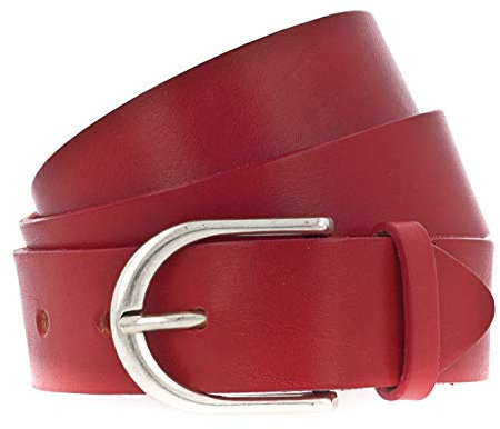 Vanzetti Damen Leder Gürtel Damengürtel Vollrindleder Rot 35mm (105 cm)
