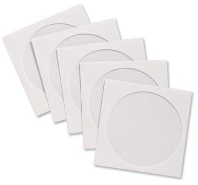 200 x High Grade White CD/DVD/Bluray Paper Disc Sleeve Envelopes with Clear Window by Dragon Trading