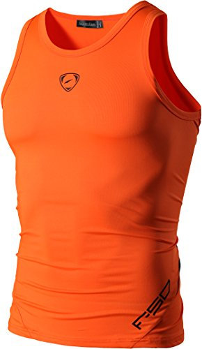 jeansian Herren Sportswear Sleeveless Sports Tank Tops LSL3306 Orange M