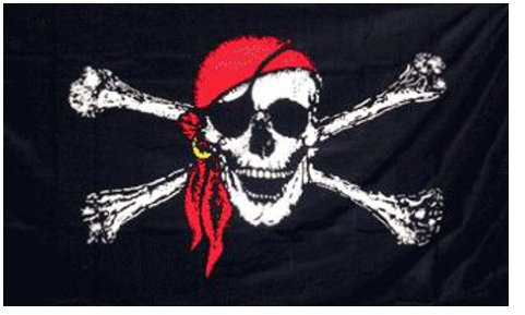 Nauticalia 5ft X 3ft Pirate Skull flag with Bandana