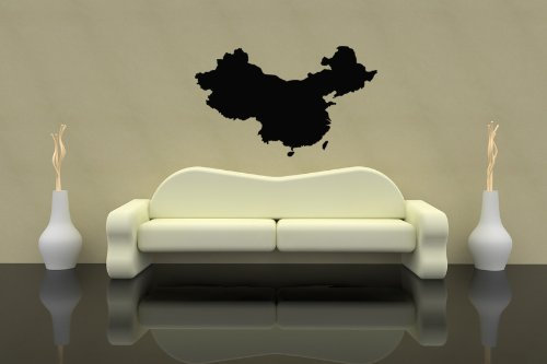 Tattoomaker Premium Wandtattoo Wandaufkleber China Karte 100cm x 65cm Motiv: #305 schwarz