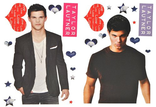 alles-meine.de GmbH XL Set: Wandtattoo/Sticker - Taylor Lautner Twilight Schauspieler Jacob Black - Postersticker - Wandsticker Aufkleber Poster