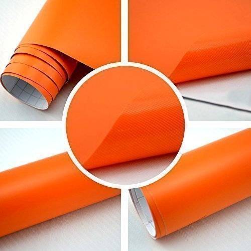 TipTopCarbon 6,57€/m² Autofolie Matt Orange 3m x 1,52m Auto Folie BLASENFREI mit Luftkanälen 3D Flex