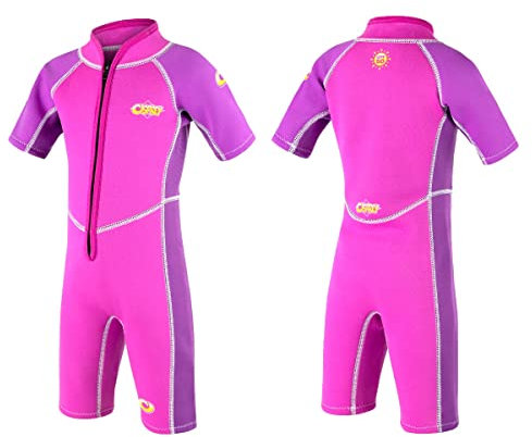 Osprey Childrens Toddlers 3 Mm Shorty Summer Wetsuit With SPF 50+ For Boys And Girls, Oyster - Pink, Age 2 EU