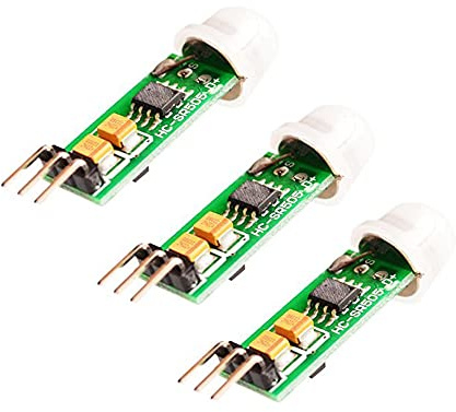 Aihasd 3 Stück HC-SR505 Mini Infrarot PIR Sensor Detektor Schalter Modul | Menschlicher Sensor-Schalter für Arduino